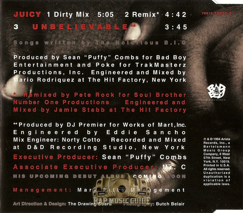 Notorious B.I.G. - Juicy: Single. CD | Rap Music Guide